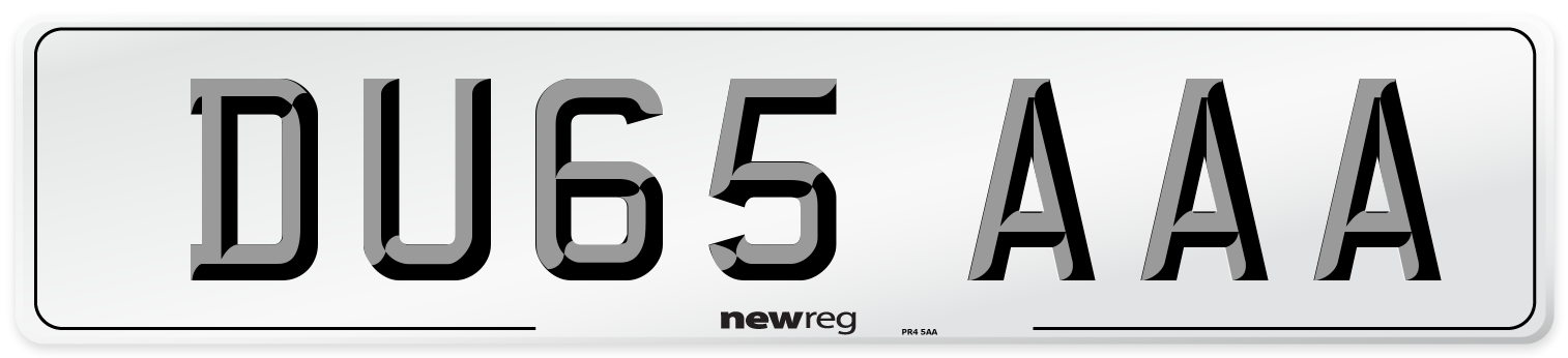 DU65 AAA Number Plate from New Reg
